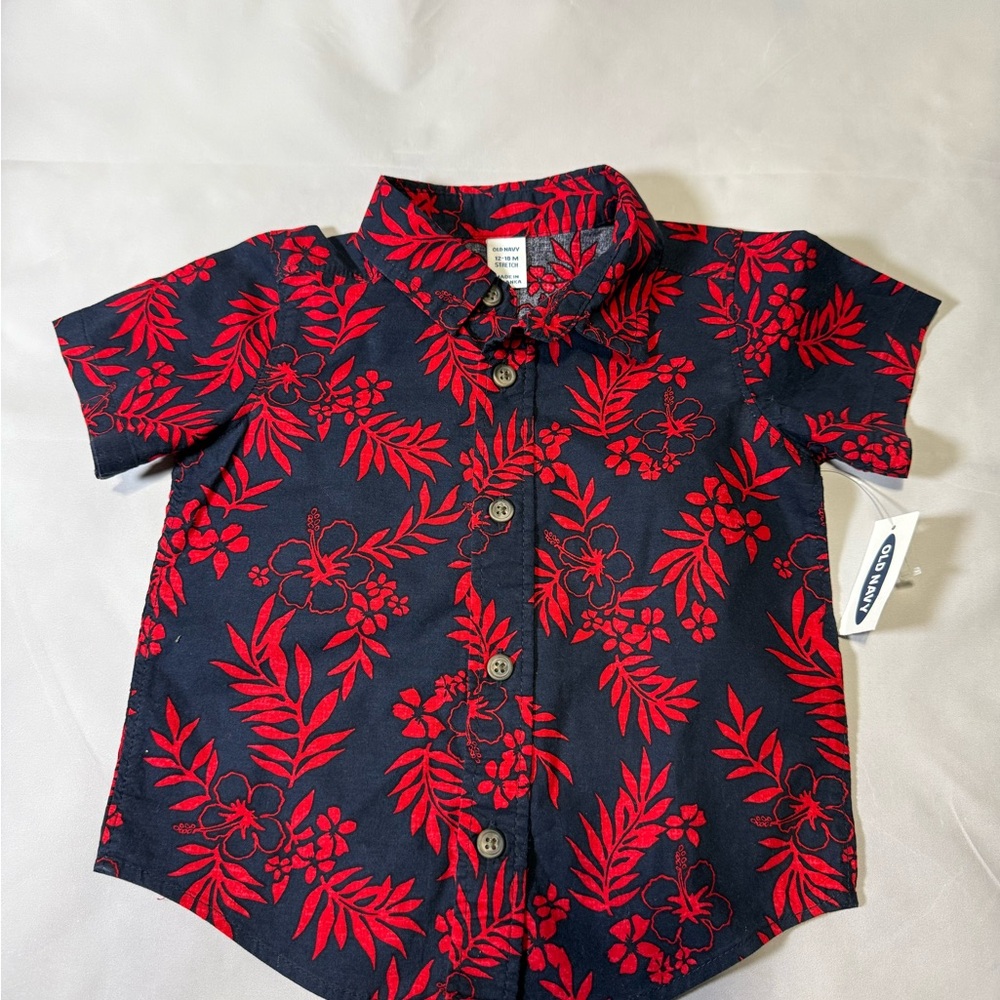 Old Navy Baby Boy Hawaiian Shirt- 12-18 Months- New with Tags